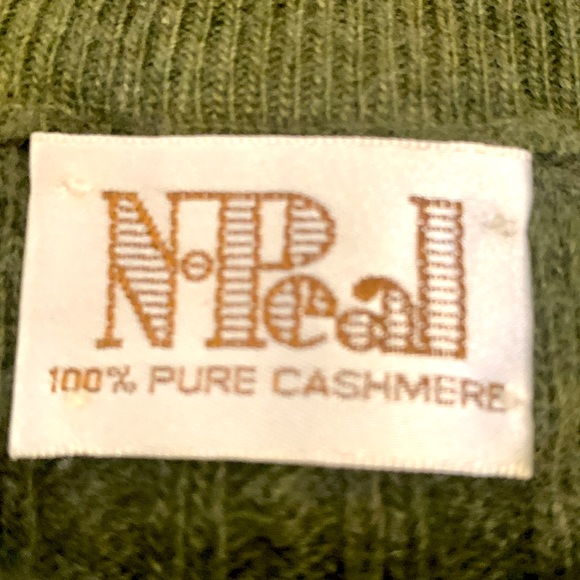 N.Peal pure cashmere pullover from Scotland green small cable pattern - Picture 4 of 5